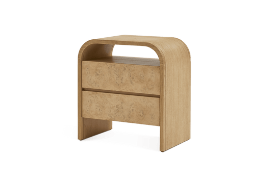 Castlery Crescent Burlwood 2-Drawer Nightstand FFE-1153