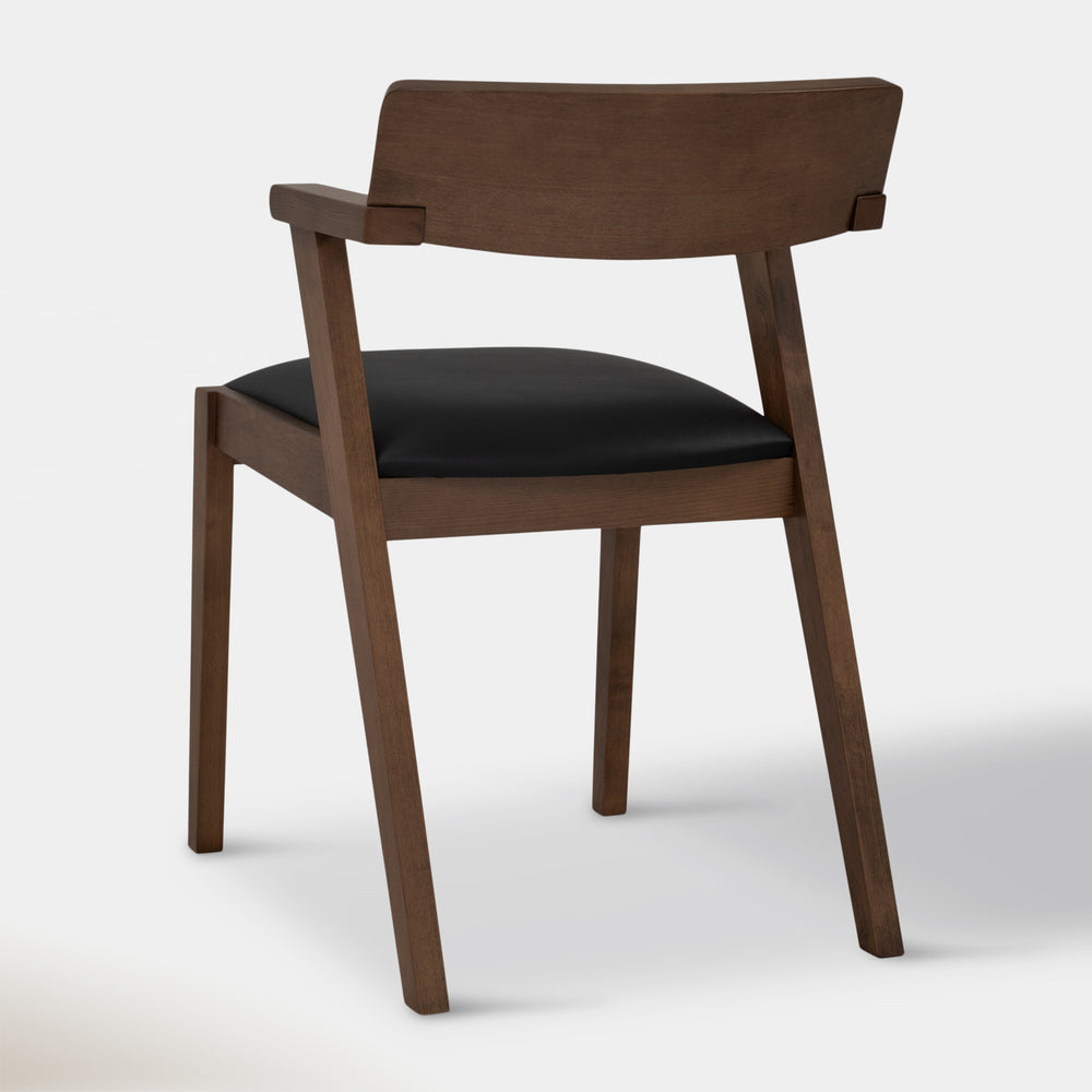 Hoft Home Set of 2 Zola Dining Chairs - Black & Walnut (2 pair avail) FFE-1374