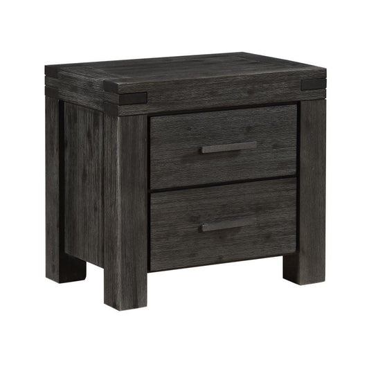 Modus Meadow Solid Wood Two Drawer Nightstand in Graphite 10 FFE-1484