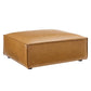 Modway Restore Modern Upholstered Faux Leather Ottoman in Tan FFE258-126