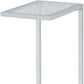 HomeRoots 26" Chrome And Clear Glass Rectangular End Table FFE258-363