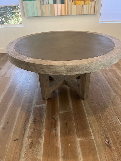 Restoration Hardware Ridgeline Concrete/Oak 60” Round Dining Table CH271-2