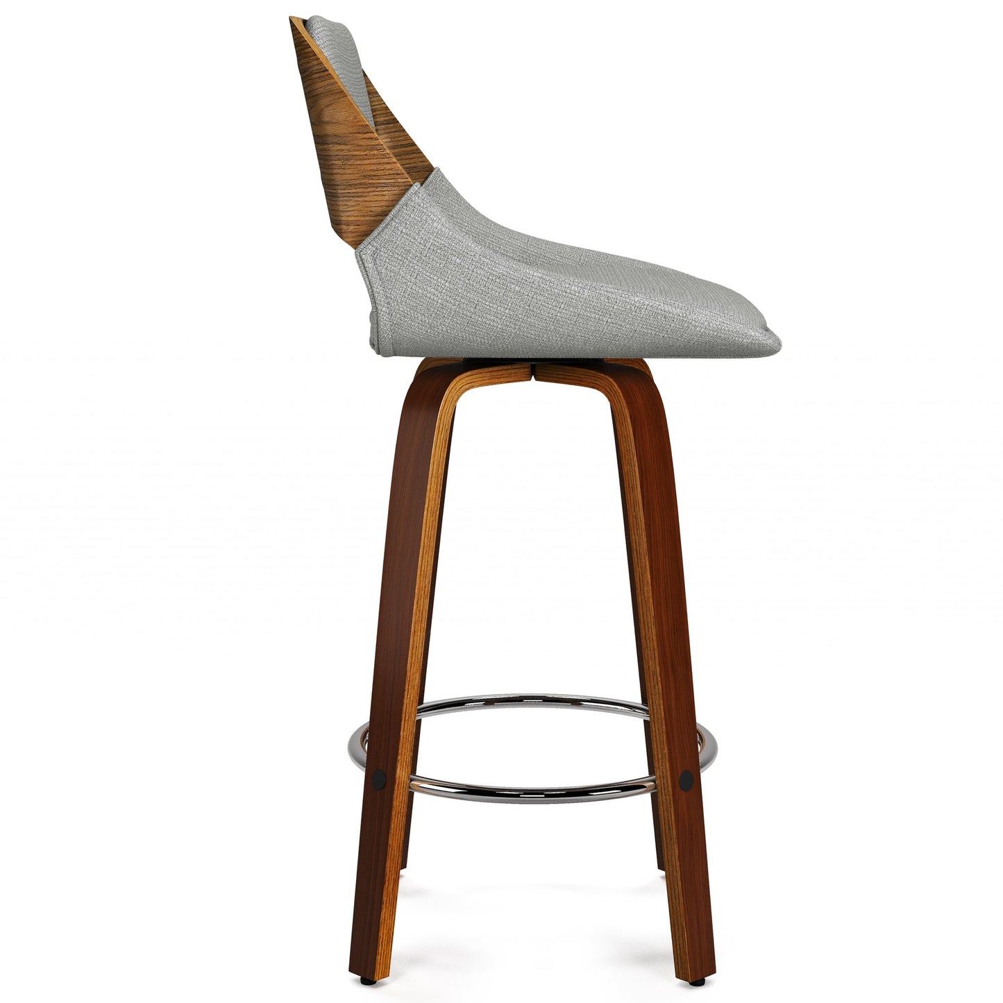 Set of Carly 16" Swivel Bar Stool Grey Polyester Linen Fabric FFW-896