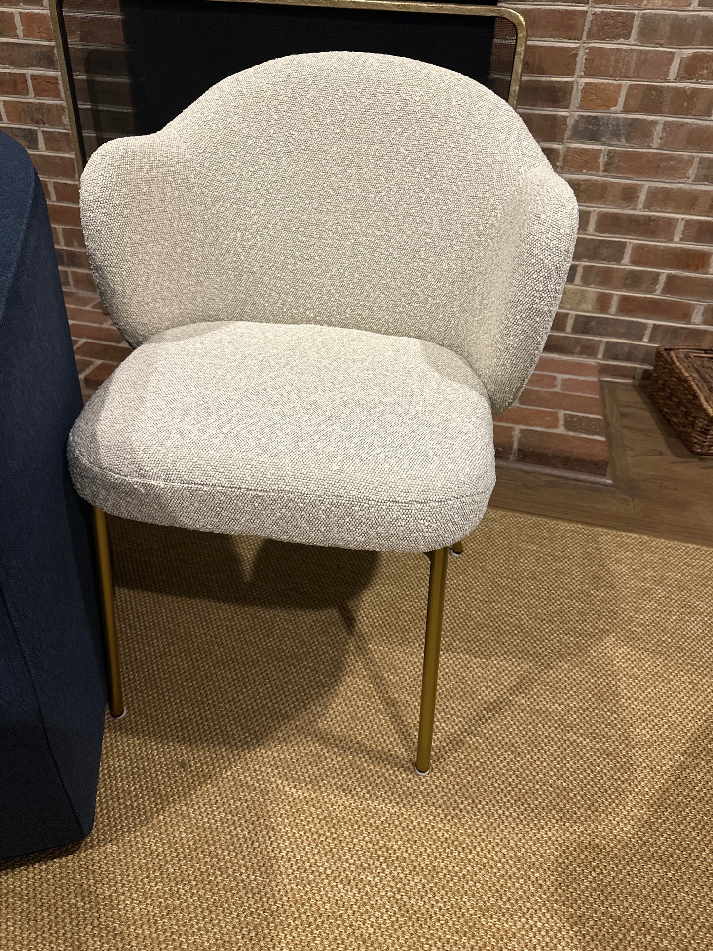 Pair (2) Castlery Simone Performance Light Grey Bouclé Dining Chairs FFE-1584