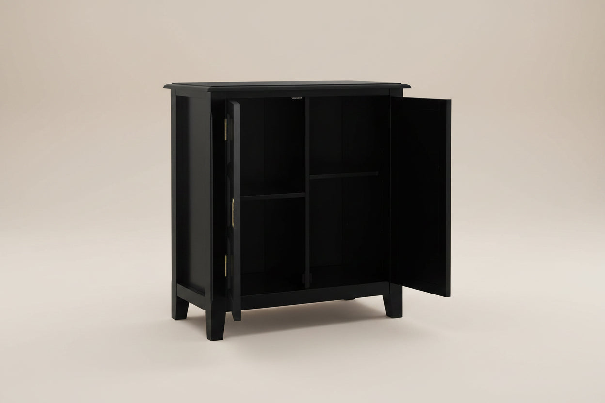 Burlington SOLID WOOD 30 inch Wide Traditional Low Storage Cabinet in Black FFW-857