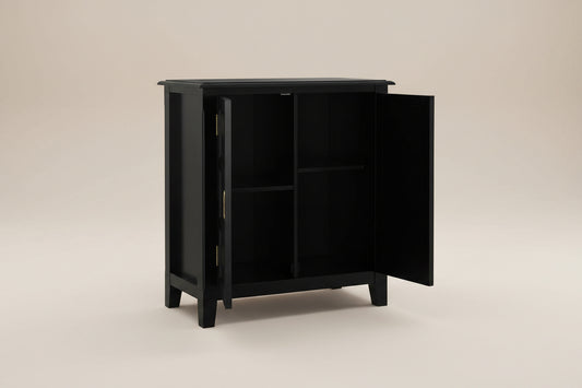 Burlington SOLID WOOD 30 inch Wide Traditional Low Storage Cabinet in Black FFW-857