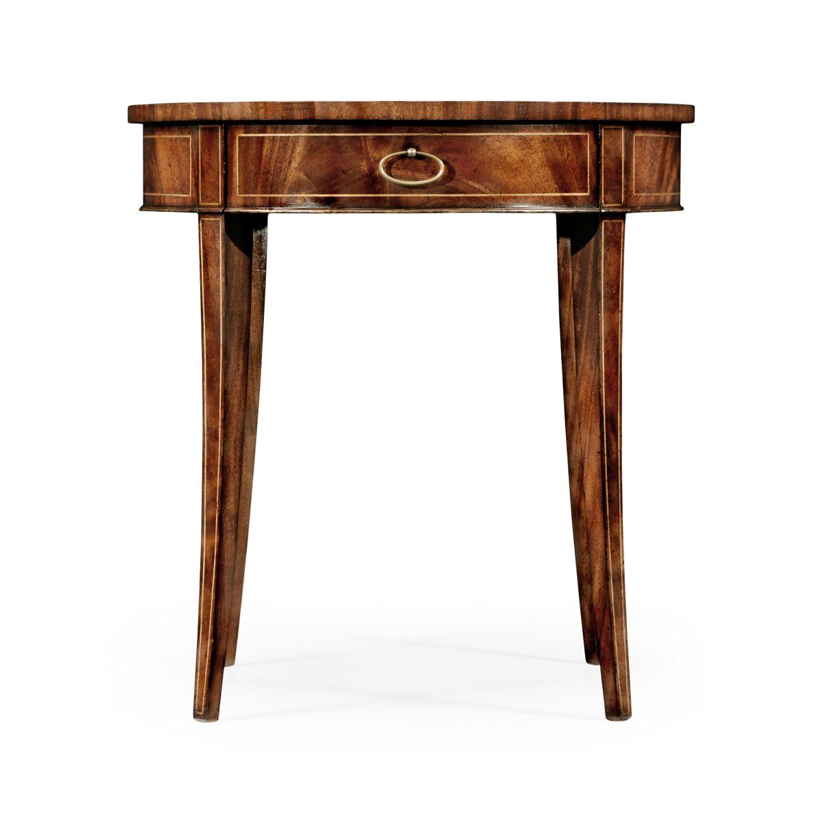 Jonathan Charles Clean Inlay Classic Round Wood Mahogany End Table FFE-1387