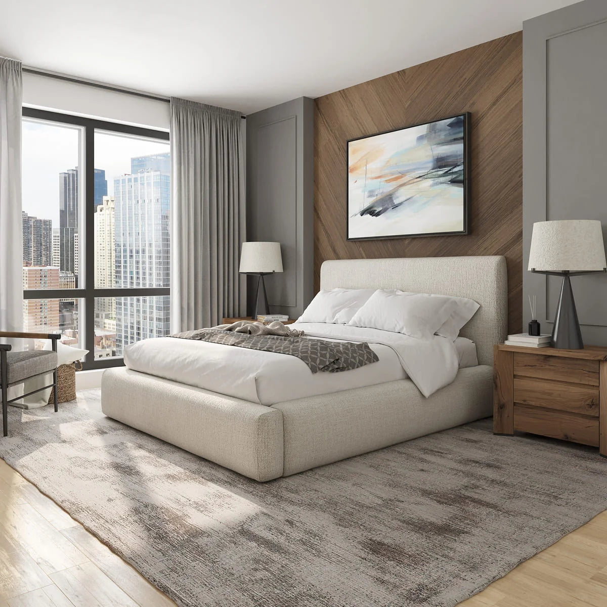 Create Comfort Noelle King Cream Boucle Storage Bed FFE-1286