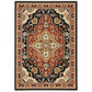 HomeRoots Black Orange Beige Oriental Stain Resistant Area Rug FFE258-342