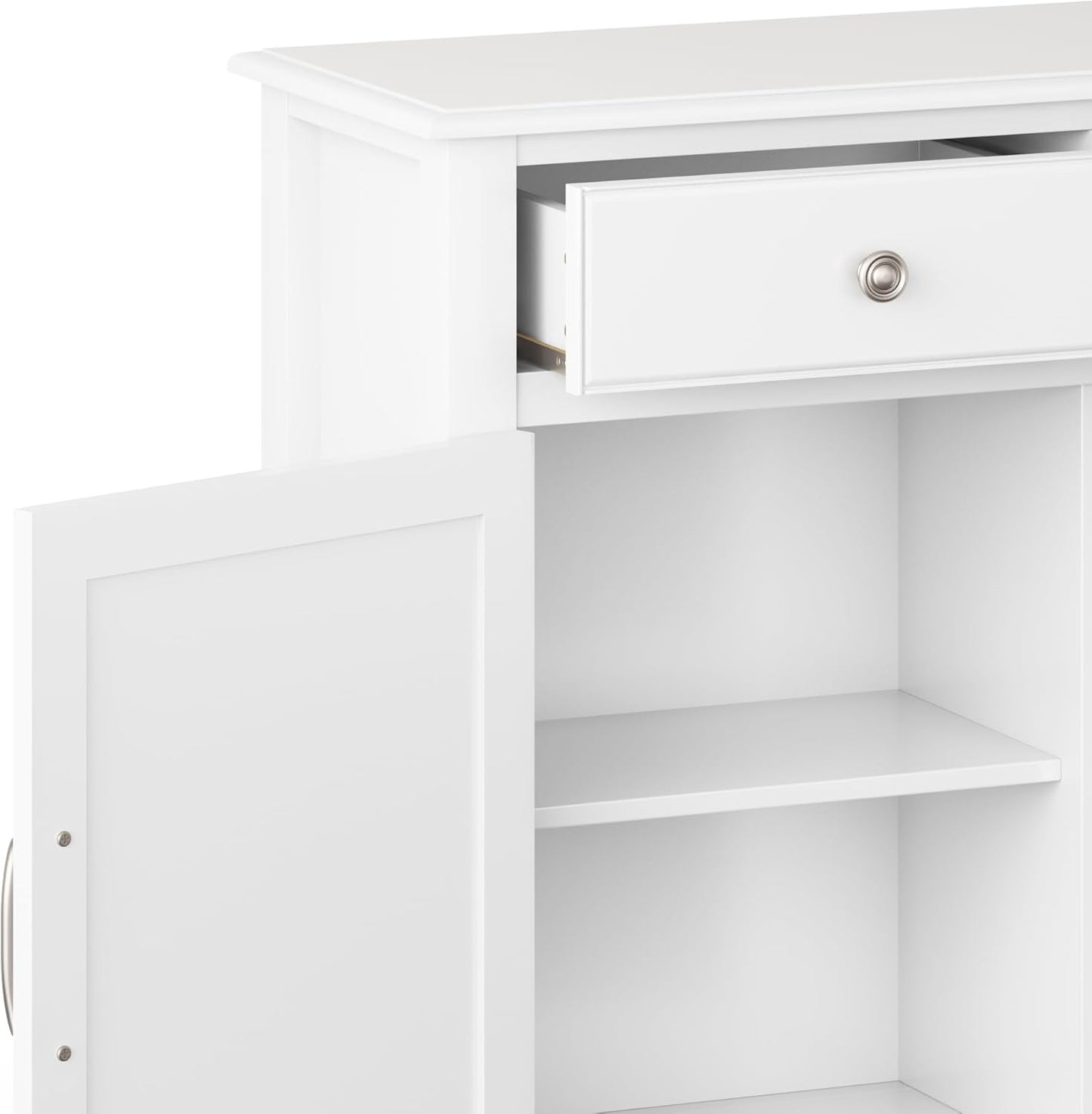 Connaught Solid Wood 40" Storage Cabinet in White FFW-861