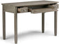 Shaker Solid Wood Transitional 48"W Writing Desk in Distressed Grey FFW258-616
