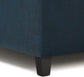Harrison 36" W Distressed Blue Vegan Leather Square Storage Ottoman FFW258-715