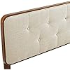 Modway Collins Tufted King Fabric/Wood Headboard in Walnut/Beige Bed FFE258-138