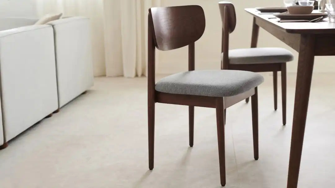 Burrow Haiku Stone Grey / Walnut Dining Chairs (Set of 2) FFE-1568
