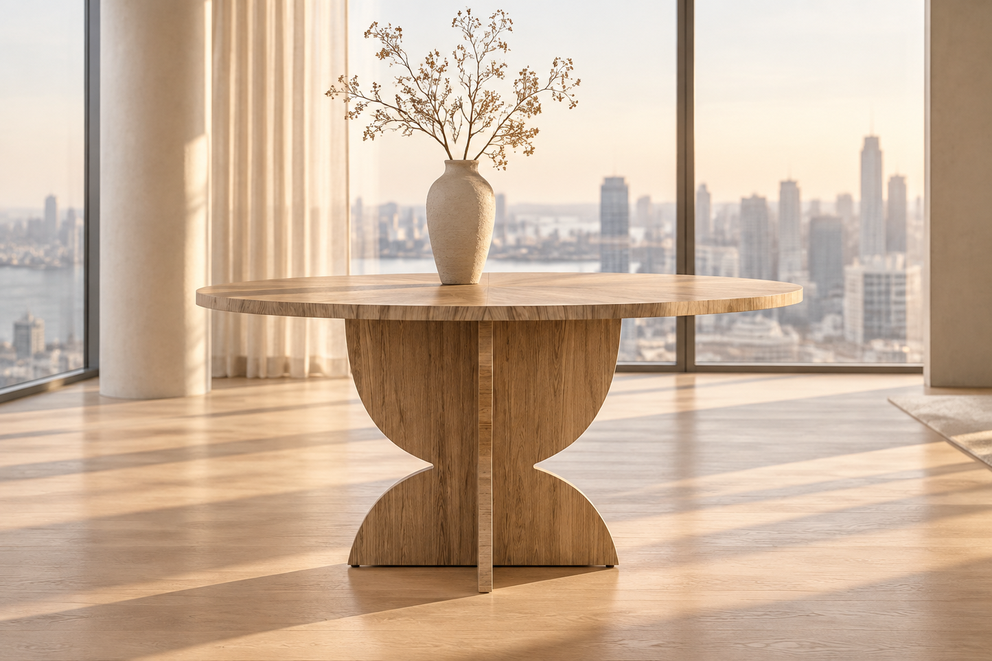 AH Home Redford Round Pedestal Dining Table FFE-1538