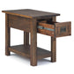 Monroe Solid Acacia 14"  Rustic Side Table in Distressed Charcoal Brown FFW-1010