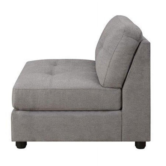 Claude Grey Armless Tufted Back Side Chair FFE258-64