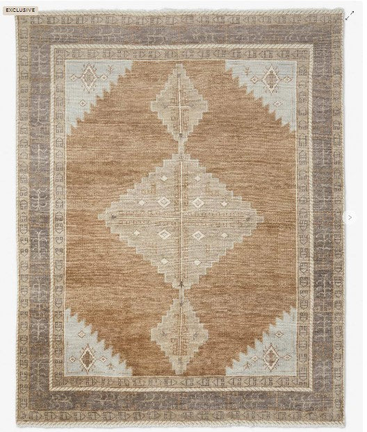 Lulu & Georgia Kate Hand-Knotted Wool Rug Camel Gray Light Blue Ivory FFE258-365