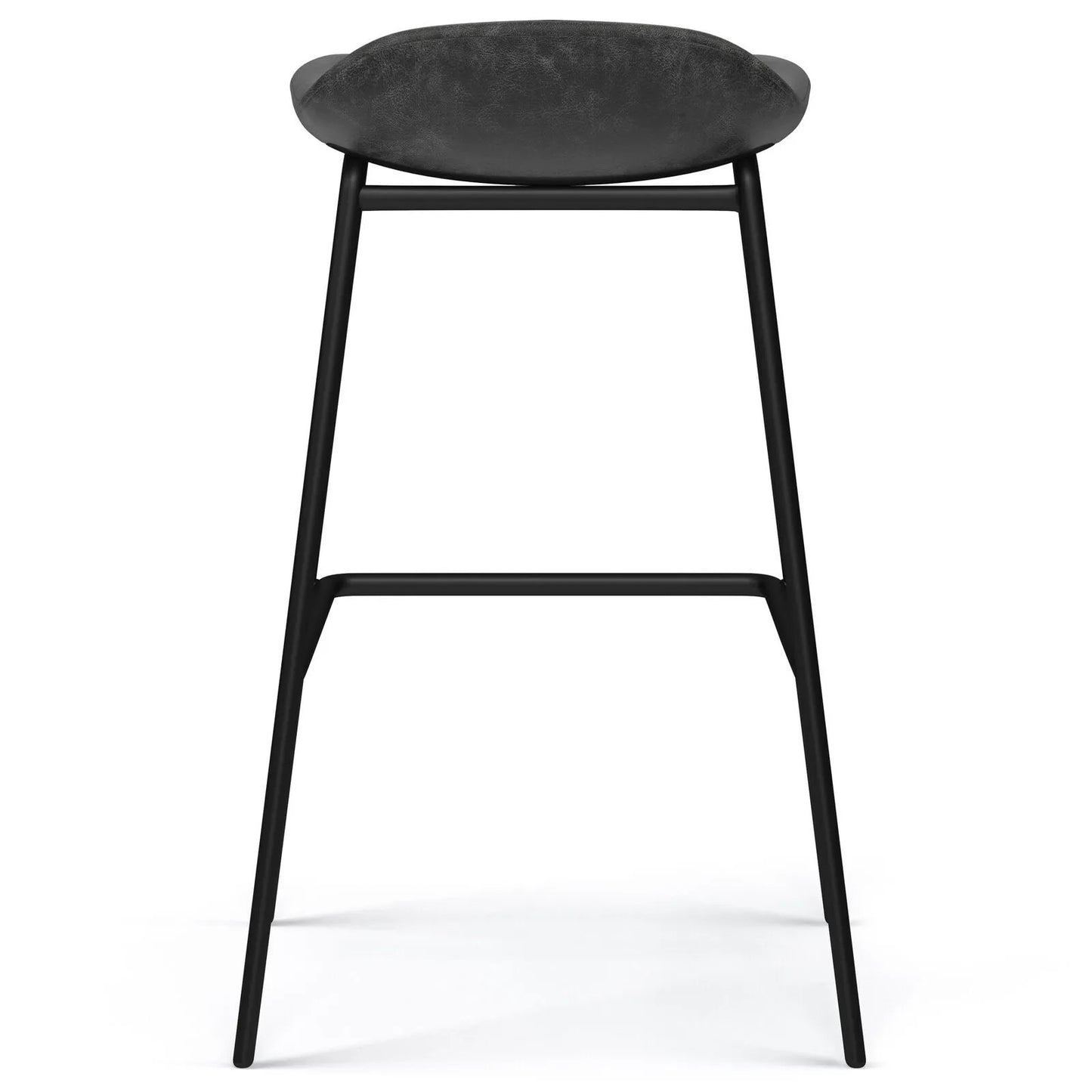 Dafney 29" Bar Stool (Set of 2) Distressed Charcoal Grey Vegan Leather FFW-891