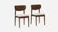 Pair (2) Burrow Haiku Cafe Style Wood Dining Chairs FFE-1099