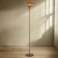 HomeRoots Rusted Torchiere Floor Lamp w Rust Frosted Glass Dome Shade FE258-333