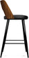 Micah Contemporary Counter Height Stool (Set of 2) Black PU faux leather FFW258-674