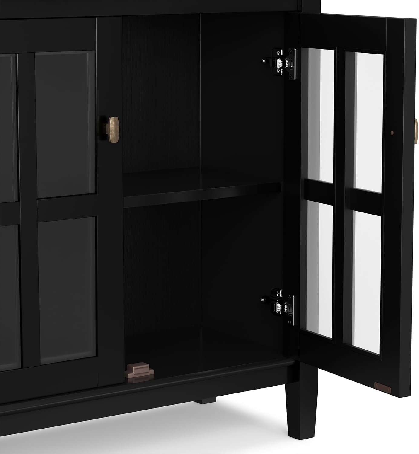 Warm Shaker Solid Wood 32" Storage Cabinet in Black FFW-860