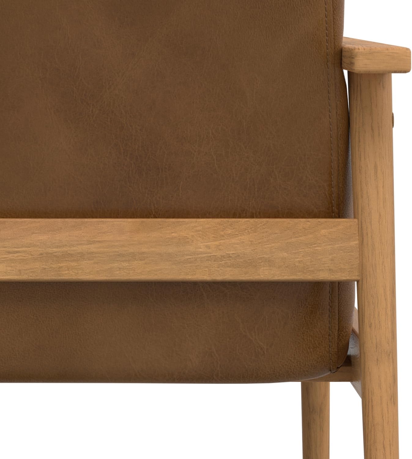 Paloma Genuine Leather w/Wood Frame Accent Chair FFW-1074