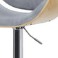Marana Bentwood Adjustable Swivel Bar Stool Grey Vegan Leather (Set of 2) FFW258-671