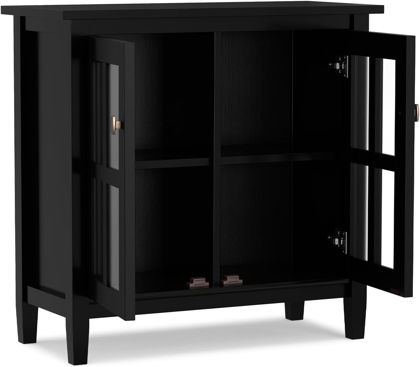 Warm Shaker Solid Wood 32" Storage Cabinet in Black FFW-860