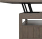Lev Solid Wood 48" Lift Top Coffee Table in Smoky Brown FFW-992