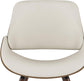 Malden Bentwood Dining Chair with Wood Back in Cream Vegan Faux Leather FFW-893