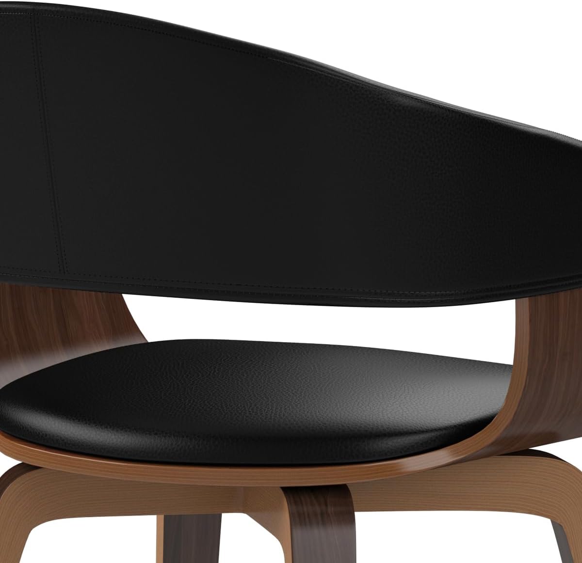 Lowell Bentwood Dining Chair in Black Vegan Faux Leather FFW-902