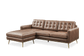 Castlery Isaac Reversible Cognac Brown Leather Sectional Sofa Couch FFE-1126