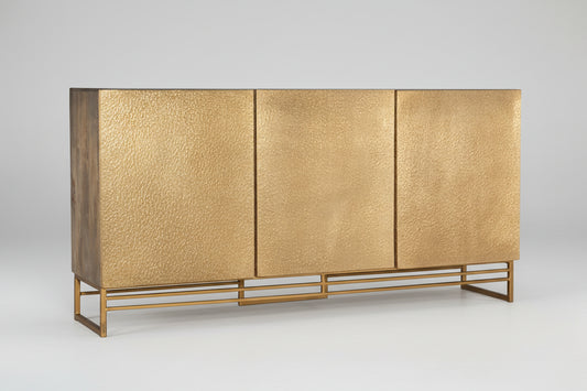 Hooker Brass Foil Gold 69" Entertainment Center 3 Door FFE-1219