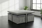 Elements International Grey Uster Coffee Table w4 Storage Stools FFE-1244