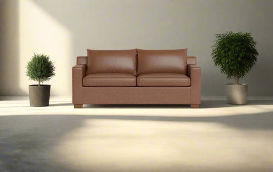 Interior Define Sloan Brown Leather Sleeper Full Sofa FFE258-198