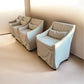 4 Low Belgian Track Arm Restoration Hardware Slipcover Beige Dining Chairs HR8
