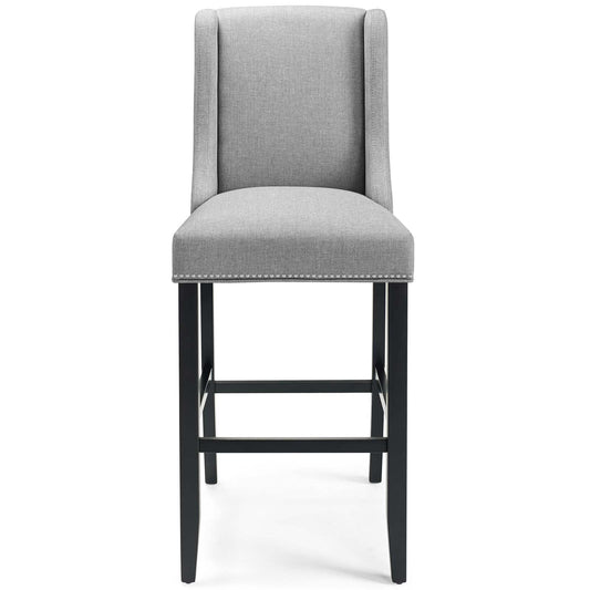 Modway Baron Upholstered Fabric Bar Stool in Gray FFE258-125