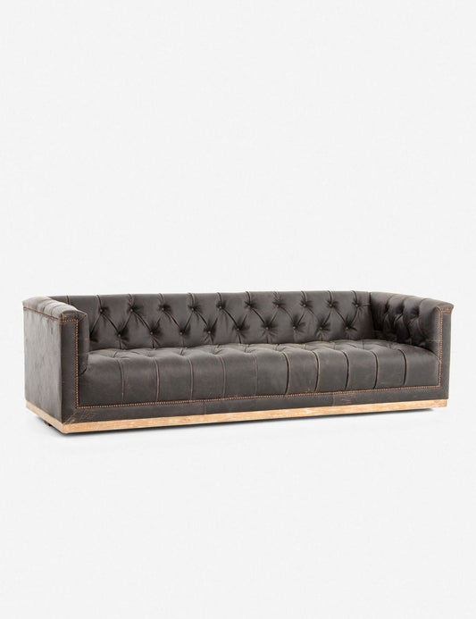 Lulu & Georgia Afia Leather Sofa Distressed Black FFE258-284