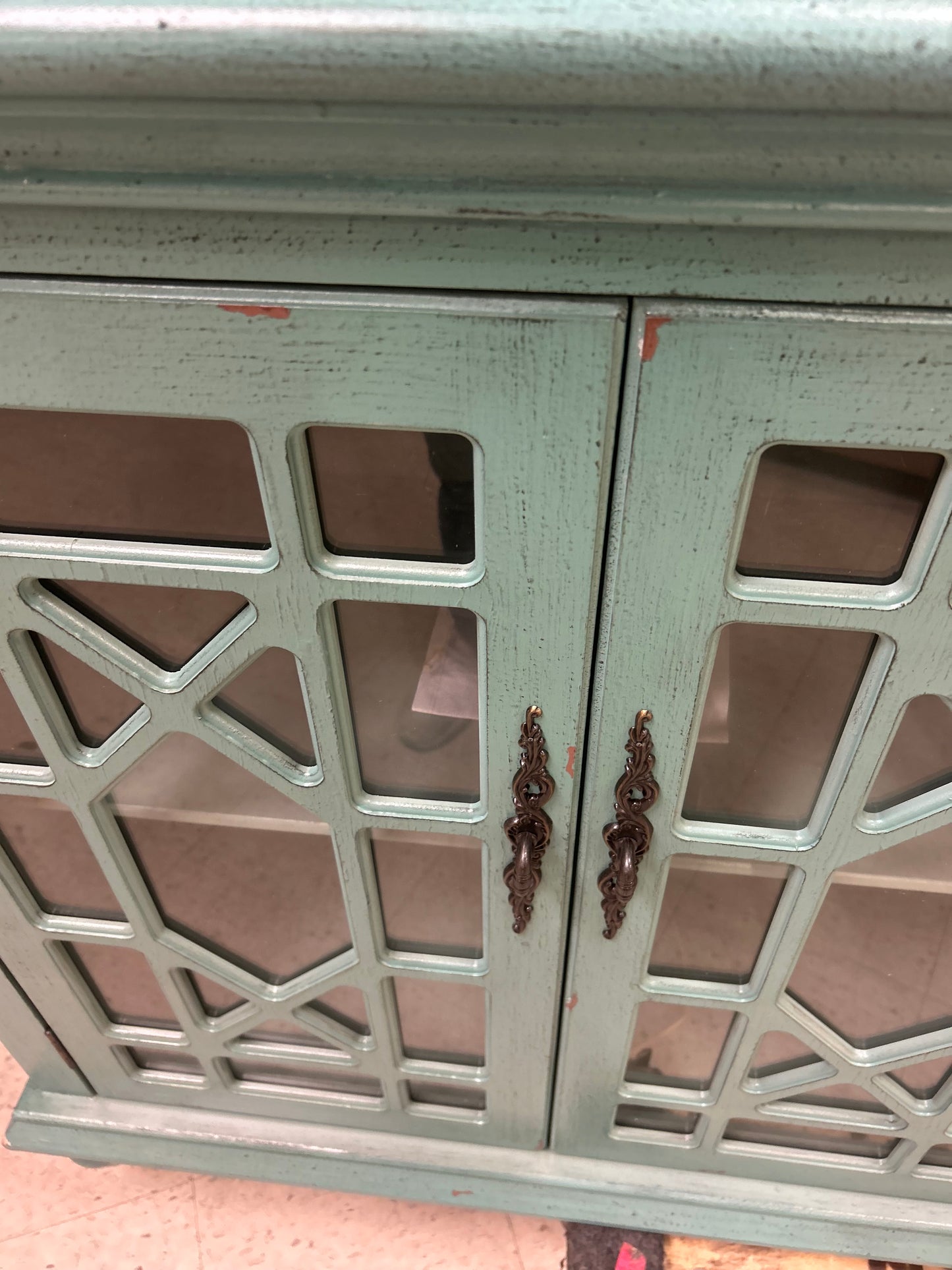 Mistana Bayberry Blue Teal Ira Wood Four Door Credenza Buffet Sideboard FFE-1171