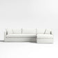 Crate and Barrel Willow II 2-Piece Slipcovered Bench Sectional Sofa w Chaise Lounge FFE-1575
