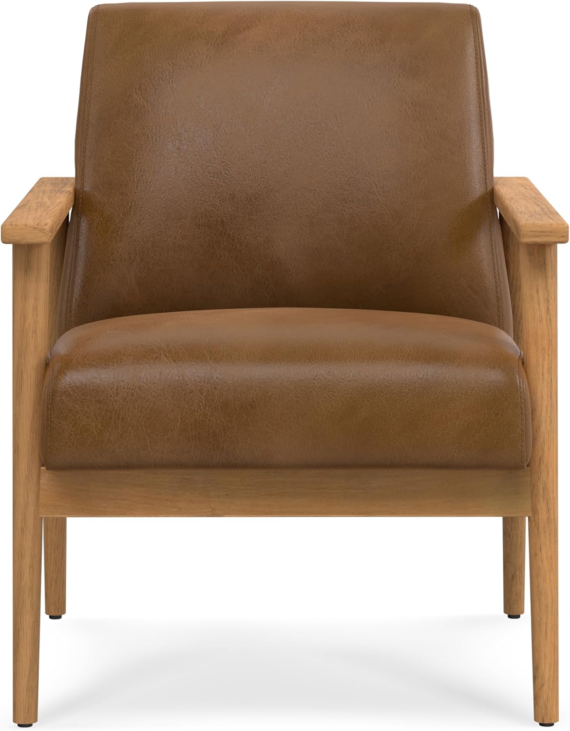 Paloma Genuine Leather w/Wood Frame Accent Chair FFW-1074