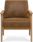 Paloma Genuine Leather w/Wood Frame Accent Chair FFW-1074