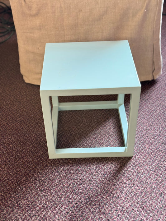 Small Square Table with Light Blue Metal Frame HR9