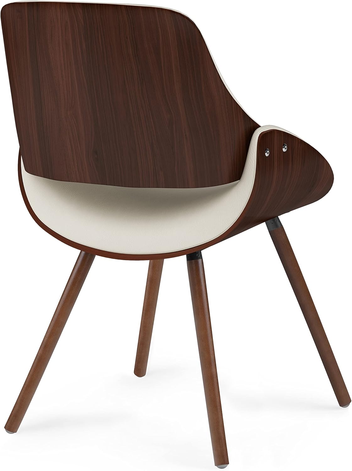 Malden Bentwood Dining Chair with Wood Back in Cream Vegan Faux Leather FFW-893