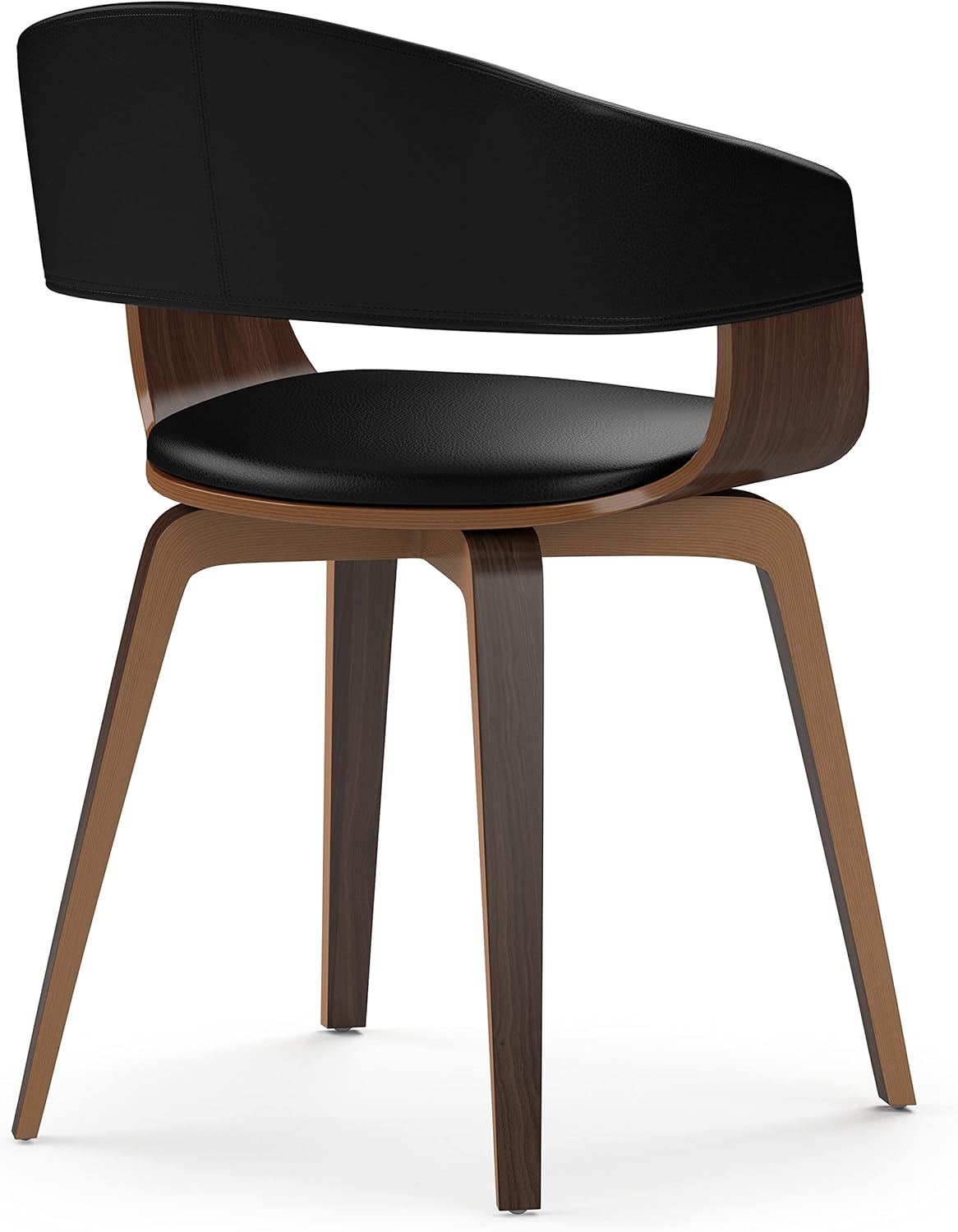 Lowell Bentwood Dining Chair in Black Vegan Faux Leather FFW-902