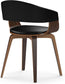 Lowell Bentwood Dining Chair in Black Vegan Faux Leather FFW-902