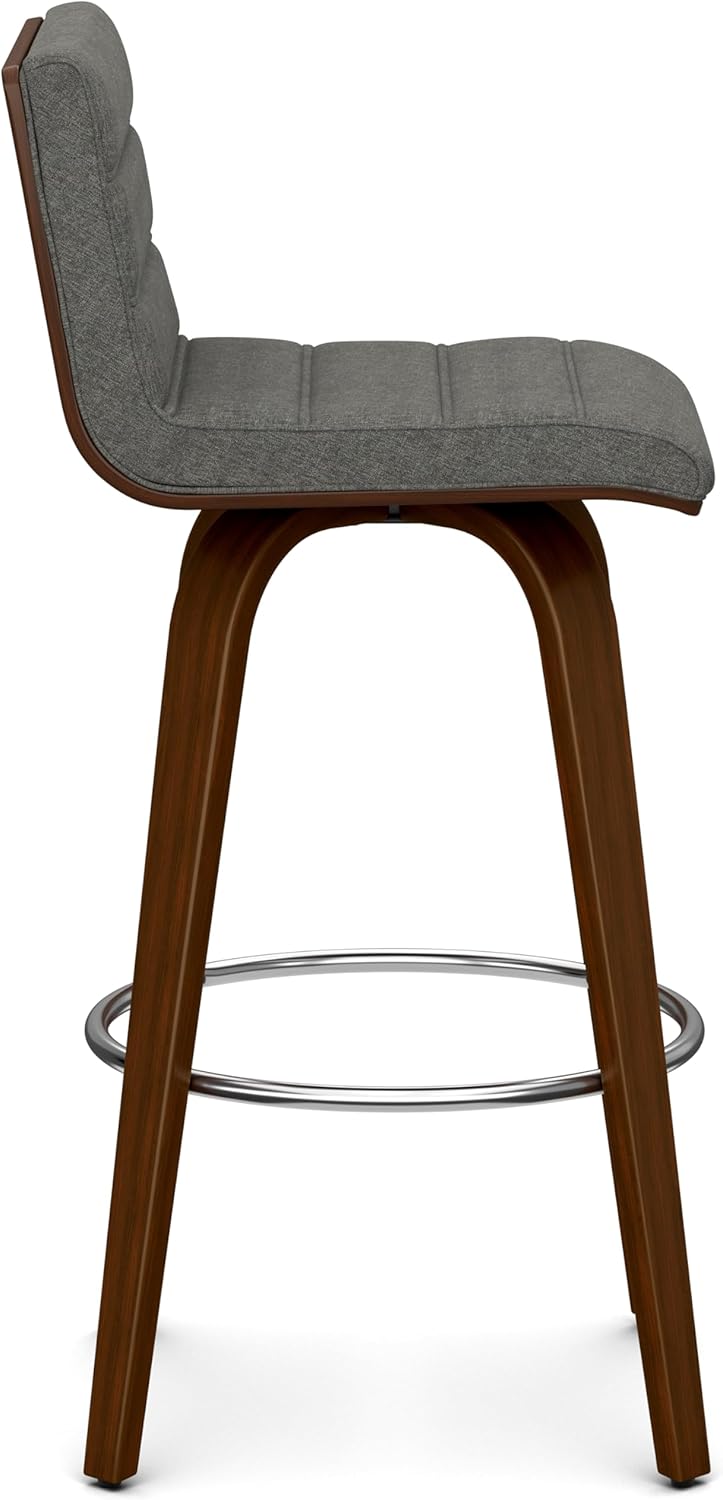 Roland Swivel Counter Height Stool in Grey Linen Look Fabric FFW258-672