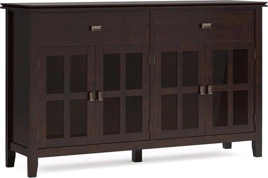 Artisan Wood & Pine Large Sideboard Buffet in Dark Chestnut Brown FFW258-586